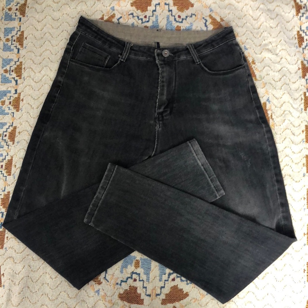 Black Straight Cut Denim Jeans